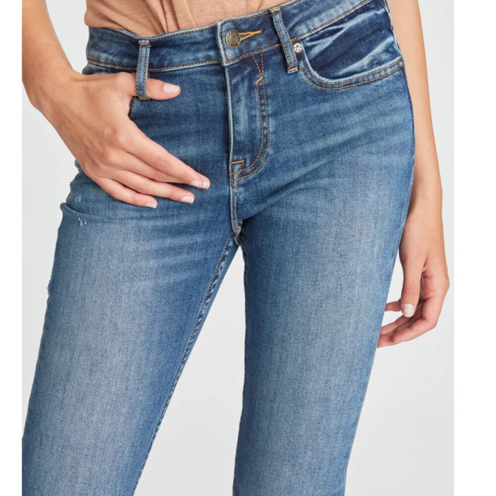Vigoss Marley Mid-Rise Skinny Blue Jeans | Medium Wash | 32